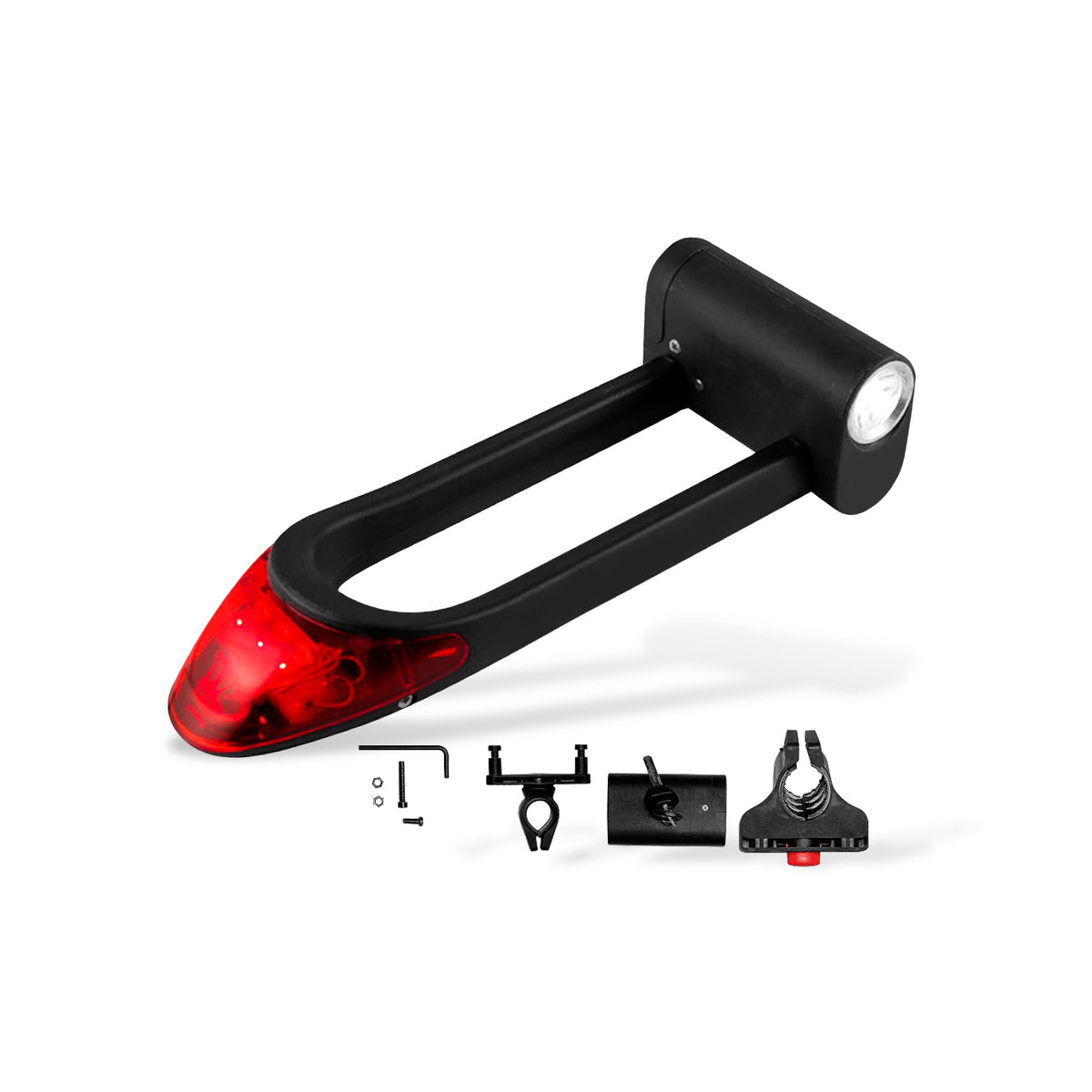 Candado Con Luz Delantera Y Posterior Para Bicicleta