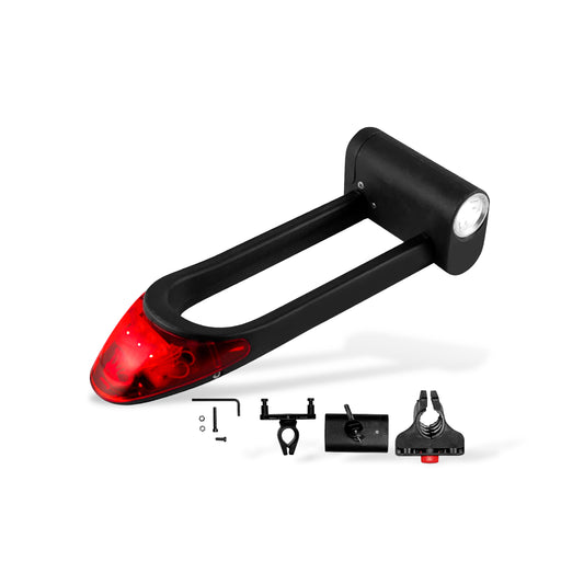 Candado Con Luz Delantera Y Posterior Para Bicicleta